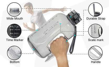 3L Large Capacity Sports Water Bottle Outdoor Fitness Kettle Plastic Water Drinking Cup Students Portable Gym Big Jug - WILKYs