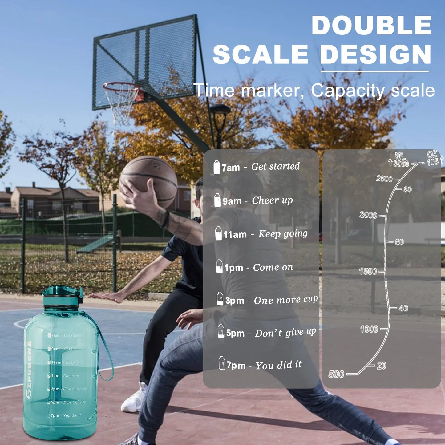 3L Large Capacity Sports Water Bottle Outdoor Fitness Kettle Plastic Water Drinking Cup Students Portable Gym Big Jug - WILKYs