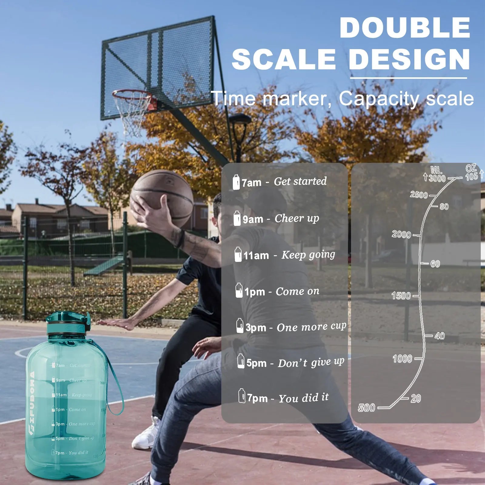 3L Large Capacity Sports Water Bottle Outdoor Fitness Kettle Plastic Water Drinking Cup Students Portable Gym Big Jug - WILKYs