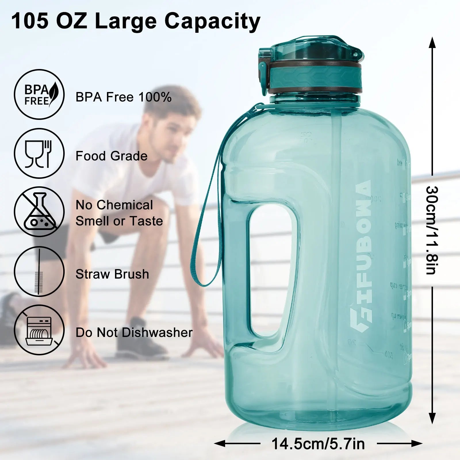 3L Large Capacity Sports Water Bottle Outdoor Fitness Kettle Plastic Water Drinking Cup Students Portable Gym Big Jug - WILKYs