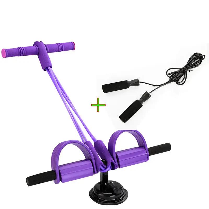 4 Tubes Latex Foot Elastic Pull Rope Expander Pedal Resistance Band ...