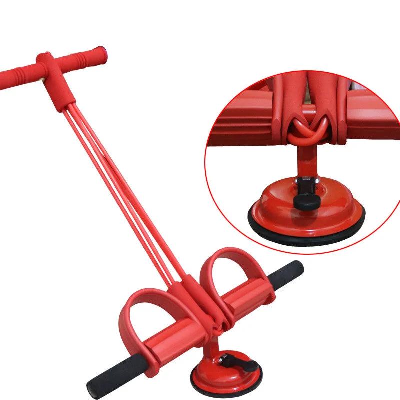 4 Tubes Latex Foot Elastic Pull Rope Expander Pedal Resistance Band Fitness Sit Up Pull Rope - WILKYs