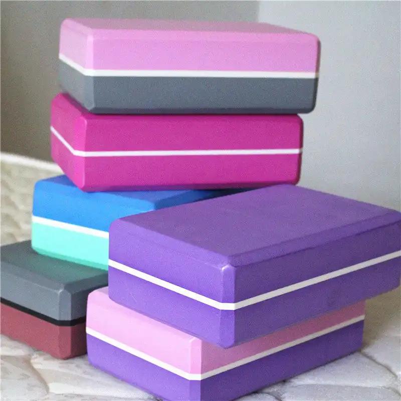 Two-color yoga brick in various shades for support and balance.