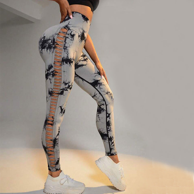 WILKYs4Hollow Tie Dye Printed Yoga Pants High Waist Butt Lift Seamless Sports
 Product information:
 


 Material:Nylon
 
 Style:Fashion Simple
 
 Features:Solid color
 
 Color:picture color


 
 Size Information:
 
 
 


 


 Note:
 
 1. Asi