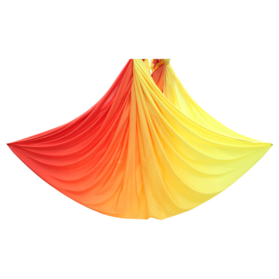 WILKYs0Home Color Gradient Aerial Yoga Hammock Fabric
 Product information:
 


 Fabric: High Density Nylon, good quality, comfortable and stretchy, perfect for yoga hammock swings.
 
 Size: 5m (5M x 2.8M). If you need