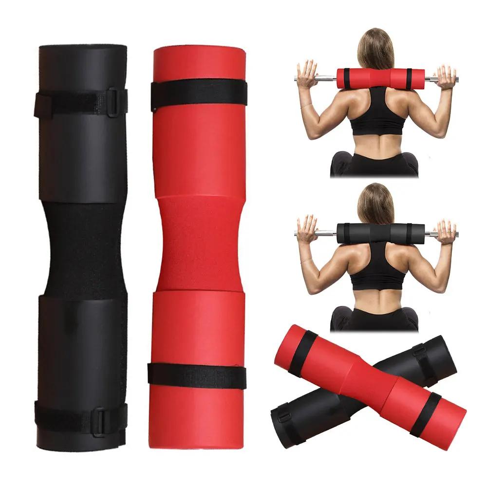 WILKYs0Foam Barbell Pad Cover Squat Pad For Gym
 Product Name: squat barbell sheath
 
 Product color: red, black
 
 Product size: length 45 cm, diameter 9cm
 
 Weight: 200 g
 
 Product features the neck, shoulder