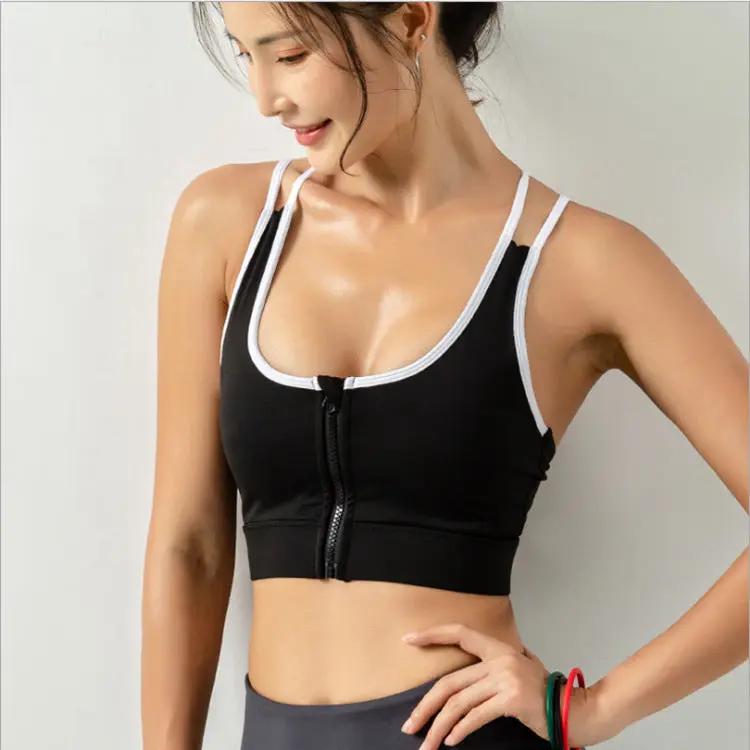 WILKYs0Running bra yoga vest fitness
 Style: Sporty
 
 Design features: color matching, insert
 
 Cup type: full cup
 
 Mold Cup Type: Middle Mold Cup
 
 Color: blue, black
 
 Size: S, M, L
 









