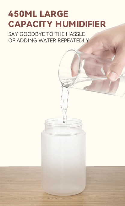 450ml Desktop Humidifier Mini Air Humidifier 360°Rotatable Dual - hole Spray Wireless Rechargeable Nano Atomization - WILKYs