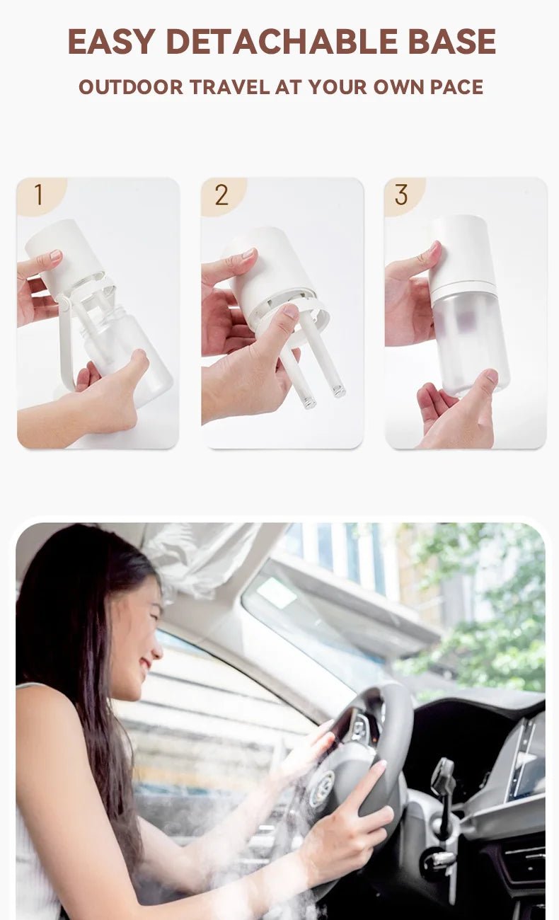 450ml Desktop Humidifier Mini Air Humidifier 360°Rotatable Dual - hole Spray Wireless Rechargeable Nano Atomization - WILKYs