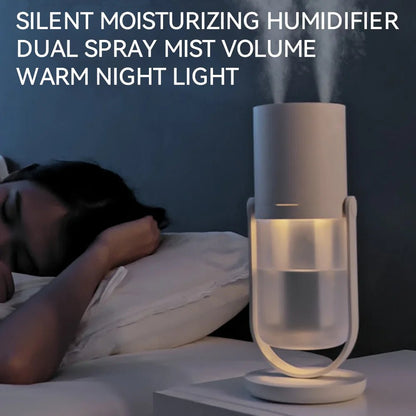 450ml Desktop Humidifier Mini Air Humidifier 360°Rotatable Dual - hole Spray Wireless Rechargeable Nano Atomization - WILKYs