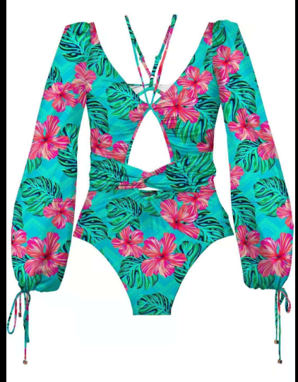 WILKYsSwimsuitVintage One Piece Swimsuit Female 2022 Long Sleeve Swimwear Women PlusLooking for a classic, vintage-inspired swimsuit? This one-piece is perfect for you! It features a long sleeve design for added coverage and modesty, as well as a ba