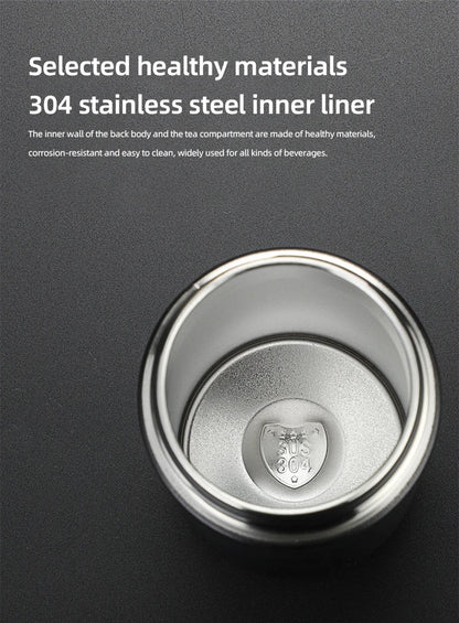 500ml Tea Infuser Vacuum Flask Stainless Steel Insulated Cup with Independent Tea Storage Handle Travel Mug Business Cup Gifts - WILKYs