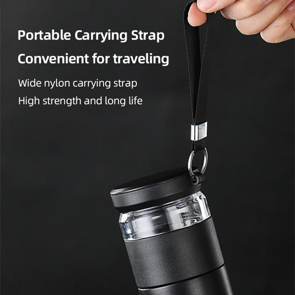 500ml Tea Infuser Vacuum Flask Stainless Steel Insulated Cup with Independent Tea Storage Handle Travel Mug Business Cup Gifts - WILKYs