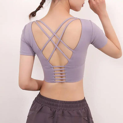 WILKYs0Slim Yoga Fitness top
 Fabric Name: Nylon / nylon
 
 Main fabric composition: Nylon / nylon
 
 Content of main fabric composition: 87 (%)
 
 Lining composition: Spandex
 
 Ingredient con