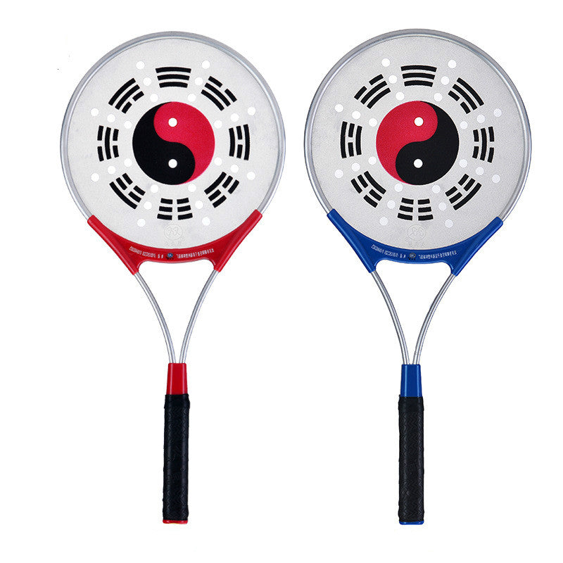 WILKYs0Aluminum Alloy Taiji Soft Racket Suit
 Product information:
 


 Material: aluminum alloy natural rubber
 
 Specification: 470 mm in total length, 225 mm in face diameter, 125 mm in handle length
 
 Sin