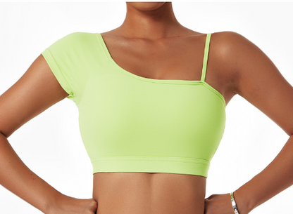 WILKYsCrank TopSummer Sexy Oblique Shoulder Yoga Clothes TopsLooking to add a bit of flair to your casual or workout wardrobe this summer? Our Summer Sexy Oblique Shoulder Yoga Clothes Top is the perfect addition! This stylish