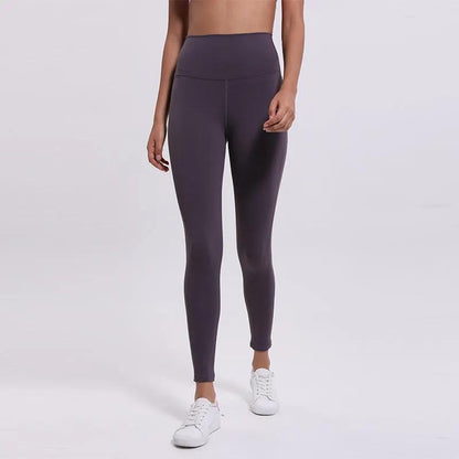 Women's fitness yoga cropped trousers, cotton blend, plain pattern.