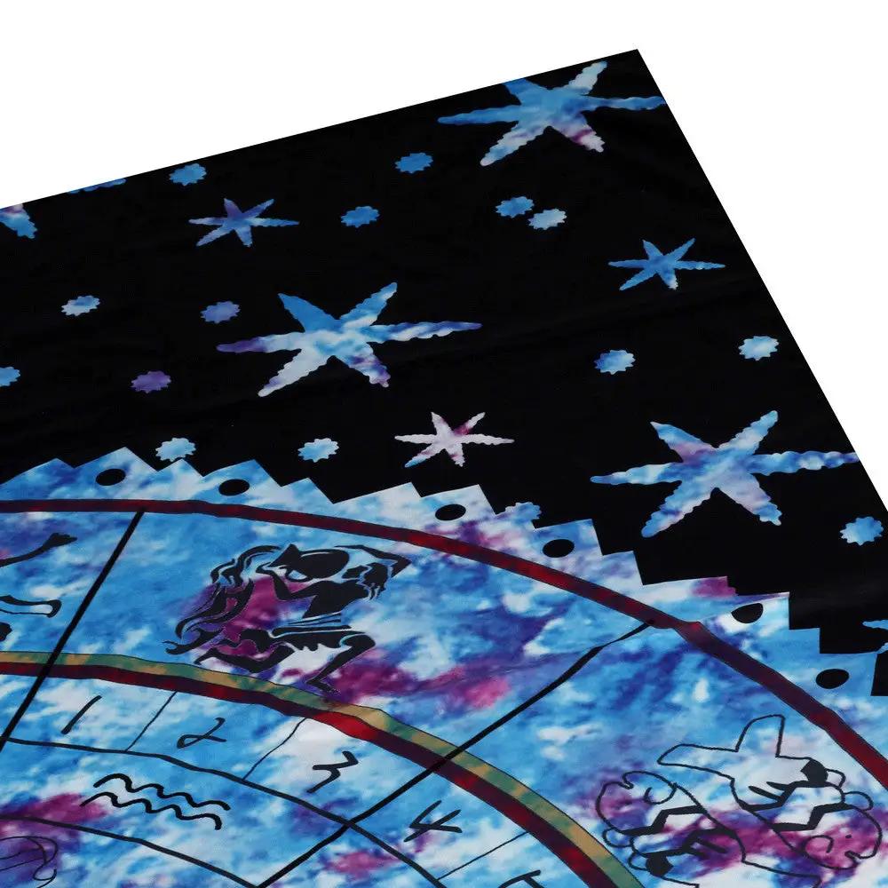 Colorful yoga mat with zodiac design, ideal for stability and comfort.