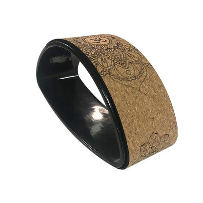 WILKYs0Cork Yoga Wheel Half-round Backbend Artifact Yoga Ring
 specification:
 
 Name: Cork Yoga Wheel Half Wheel
 
 Material: PP/ABS+cork+TPE
 
 Weight: 1.1kg, 1.3kg
 
 Size: 39*20. 5*13cm
 
 Color: black/wood grain
 
 Suitab