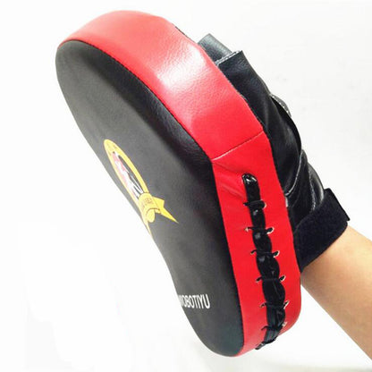 WILKYs0Curved hand target
 Product material: external thickened PU + built-in EVA foam sponge
 
 Product color: red side black side / yellow side black side / blue side black side
 
 Product