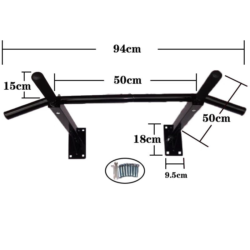 WILKYs0Indoor pull-up equipment
 Material: high carbon steel
 
 Applicable scenarios: fitness equipment, sports trends, fitness and body
 
 Specification: ordinary connecting bar
 
 Color: 2 spong