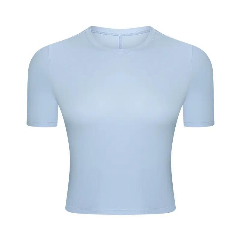 WILKYs0Elastic Breathable Fitness Yoga Wear
 Product information:
 
 Product category: T-shirt
 
 Function: Super flexible
 
 Fabric: Nylon
 
 Color: White, salt water blue, green gray, coral powder, pearl ye