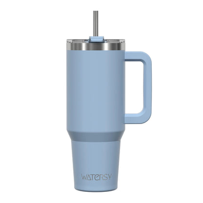 591ml Stainless Steel Insulated Cup 20oz Tumbler with Handle and Straw Keep Cold and Hot Thermal Mug Portable Car Travel Mug - WILKYs