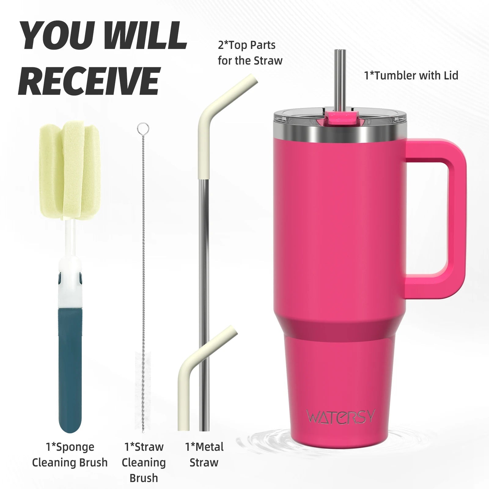 591ml Stainless Steel Insulated Cup 20oz Tumbler with Handle and Straw Keep Cold and Hot Thermal Mug Portable Car Travel Mug - WILKYs