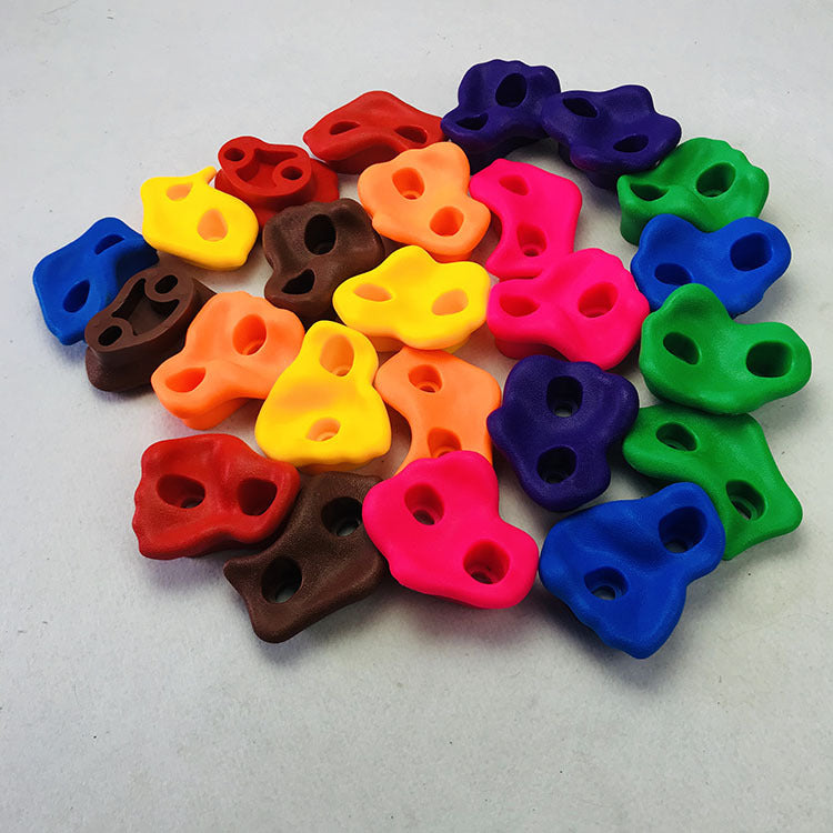 WILKYs0Plastic Climbing Rock PointMaterial: Plastic
Product Category: Rock Point
Style: color mix and match without screws, color mix and match screws
Package content:

 10pcs climbing wall holds


 