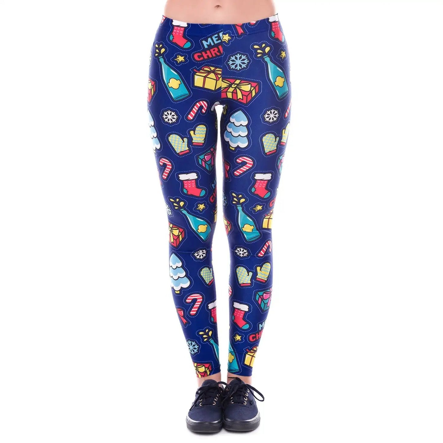 WILKYs0Women's Digital Printed Leggings Europe And America Christmas
 Product information:
 
 Fabric name: chemical fiber blended
 
 Main fabric composition: polyester fiber (polyester)
 
 The content of the main fabric ingredient: 8