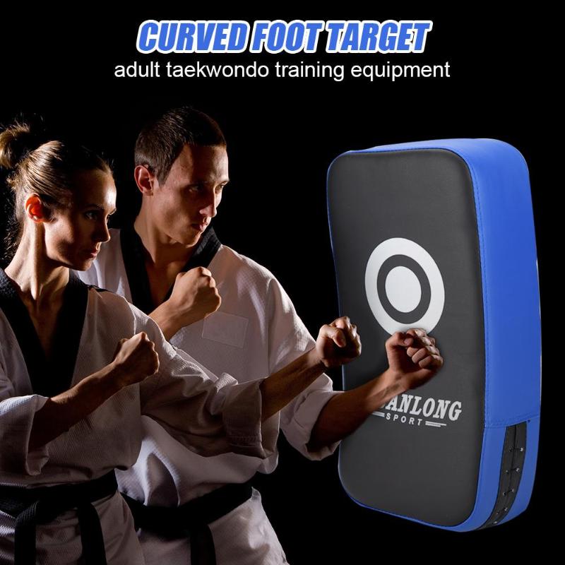 WILKYs0Adult Taekwondo Training Equipment Foot Target
 Features:
 
 Upgraded PU, tear resistance.
 
 Durable, wear-resistant and explosion-proof.
 
 
 Specification:
 
 Material: PU + thick lining
 
 Color: red/blue
 
