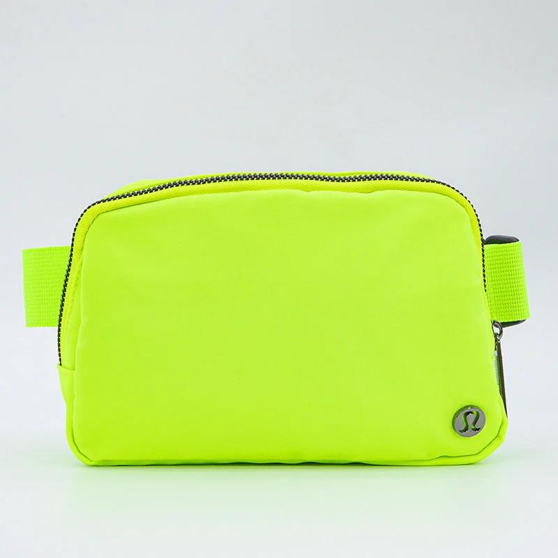 Fluorescent green crossbody backpack for yoga and fitness sports, waterproof and wear-resistant.