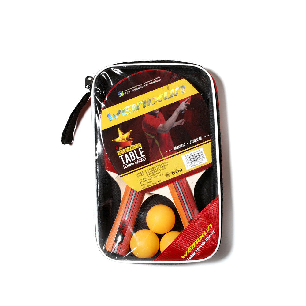 WILKYs0Double reverse rubber horizontal racket ping pong racket
 [Category] Horizontal position (long handle)
 
 [Configuration] 2 shots 3 balls set, with portable square bag, easy to carry
 
 [Rubber] High-quality beef tendon r