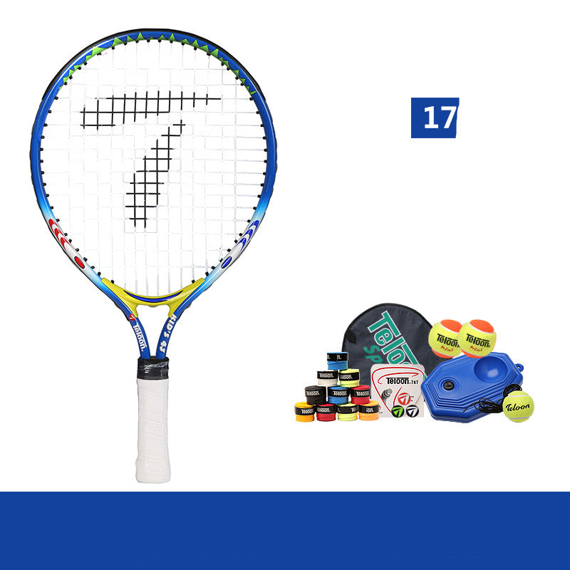 WILKYs0Children's beginner tennis racket
 Material: carbon aluminum alloy
 
 Shape: oval
 
 Thickness: 20mm or less
 
 Shoot length classification: Ordinary type
 
 Racket hardness: hard
 
 Applicable obje