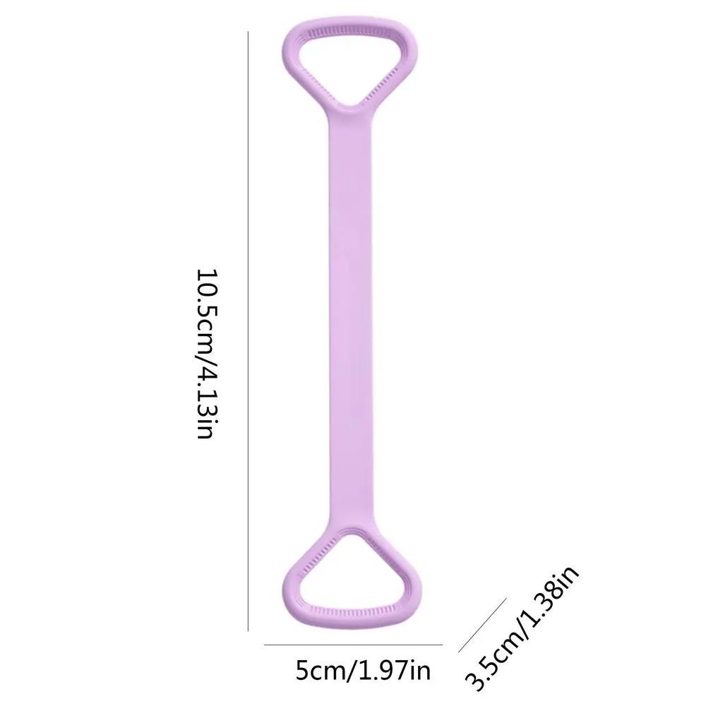 Purple figure 8 resistance band measuring 10.5x5x3.5 cm, made of TPE, designed for yoga, Pilates, and physical therapy exercises.