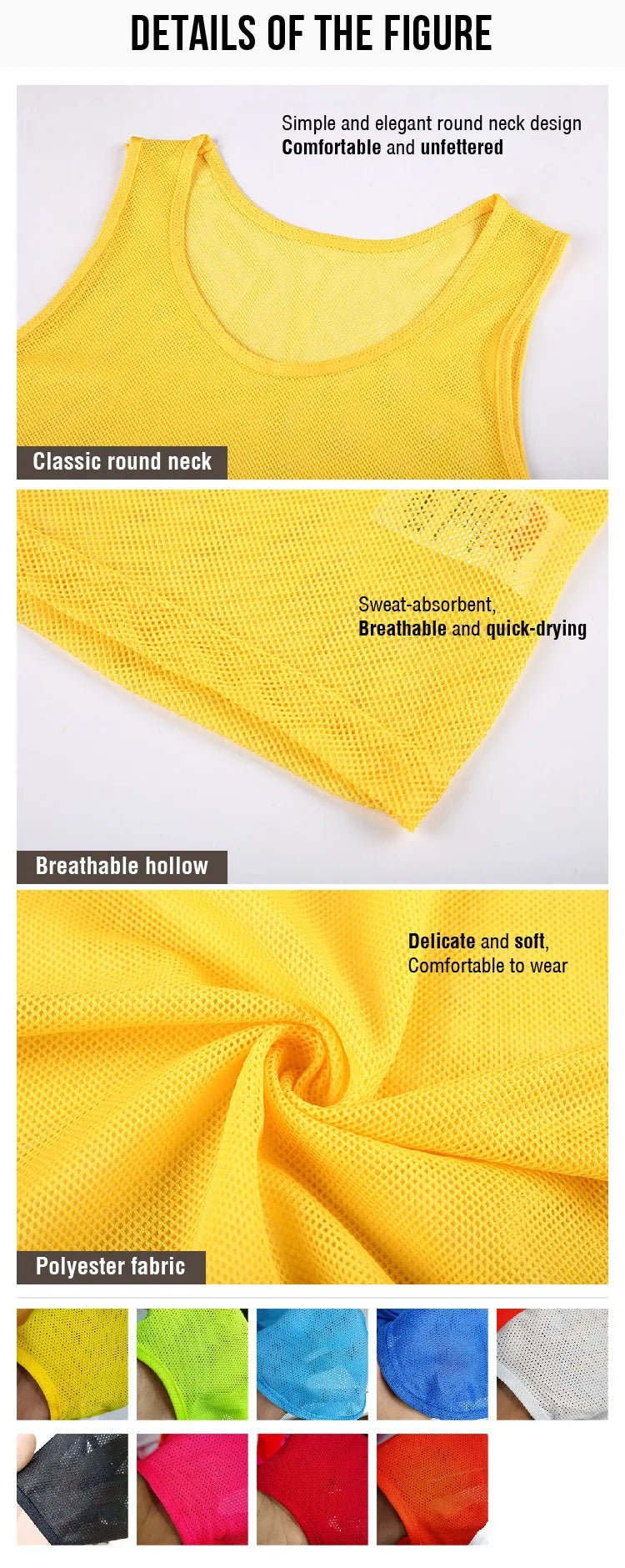 6PCS Children Adults Soccer Pinnies Quick Drying Football Jerseys Vest Scrimmage Practice Sports Vest Breathable Team Training - WILKYs