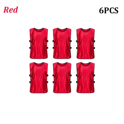6PCS Soccer Pinnies Quick Drying Football Team Jerseys Sports Soccer Team Training Practice Youth Adult Basketball Sports Vest - WILKYs