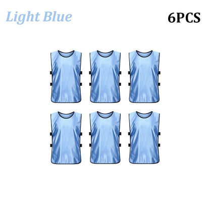 6PCS Soccer Pinnies Quick Drying Football Team Jerseys Sports Soccer Team Training Practice Youth Adult Basketball Sports Vest - WILKYs