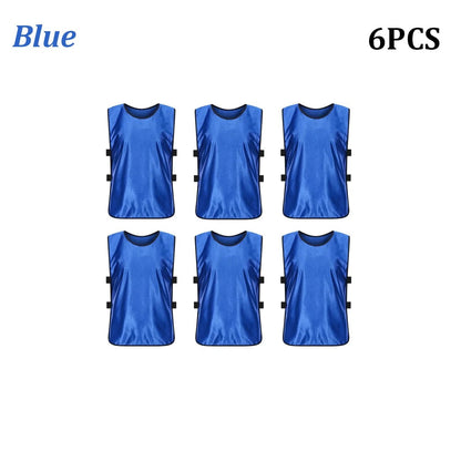 6PCS Soccer Pinnies Quick Drying Football Team Jerseys Sports Soccer Team Training Practice Youth Adult Basketball Sports Vest - WILKYs