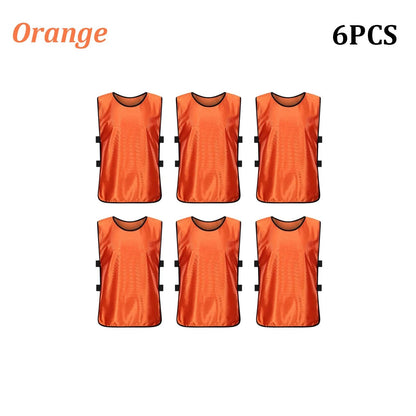 6PCS Soccer Pinnies Quick Drying Football Team Jerseys Sports Soccer Team Training Practice Youth Adult Basketball Sports Vest - WILKYs