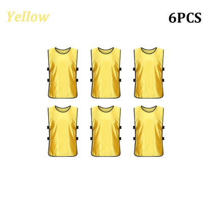 6PCS Soccer Pinnies Quick Drying Football Team Jerseys Sports Soccer Team Training Practice Youth Adult Basketball Sports Vest - WILKYs