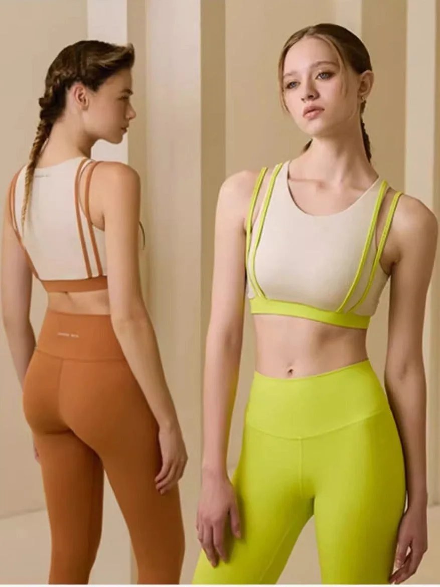 WILKYs0Masked Yoga And Fitness Workwear
 
 Product information :
 
 
 Color: fluorescent coat, warm yellow coat, fluorescent trousers, warm yellow trousers
 
 Sleeve length: sleeveless
 
 Pant length: cro