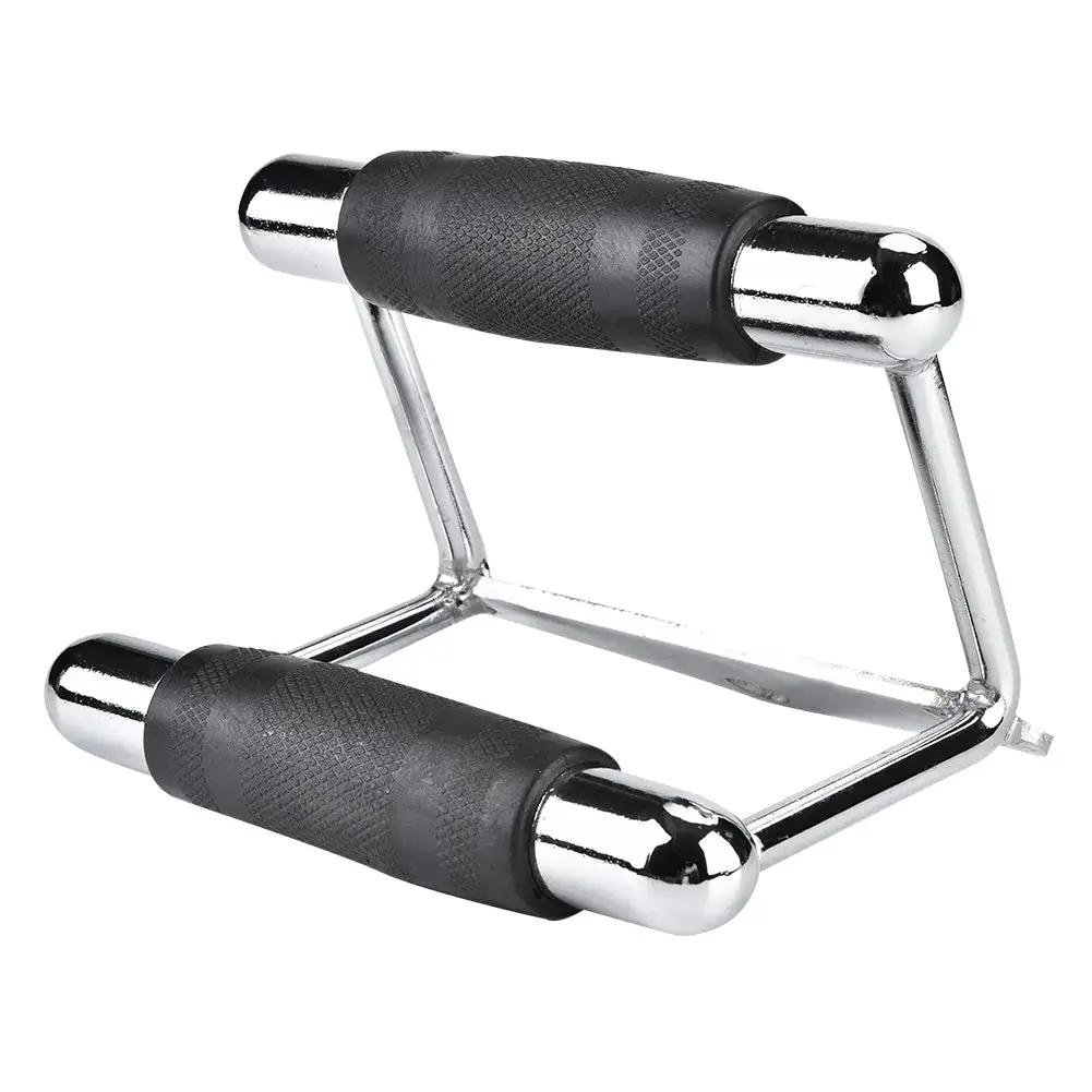 WILKYsFitness equipmentSteel Chinning Triangle Bar Handle Gym Training Exercise Cable AttachmThis Steel Chinning Triangle Bar Handle is a must-have for your home or gym workout routine. Made of durable steel, it provides a secure grip and allows for a variet