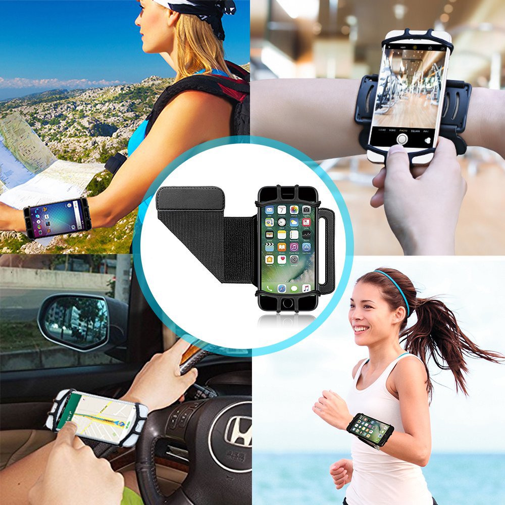 WILKYs0Detachable Mobile Phone Holder 360-degree Rotating Movement Arm Strap
 Overview: 
 
 1) Removable phone holder
 
 2) 360 degrees rotatable
 
 3) Elastic straps are suitable for different size arms
 
 4) Widen the armband for more comf