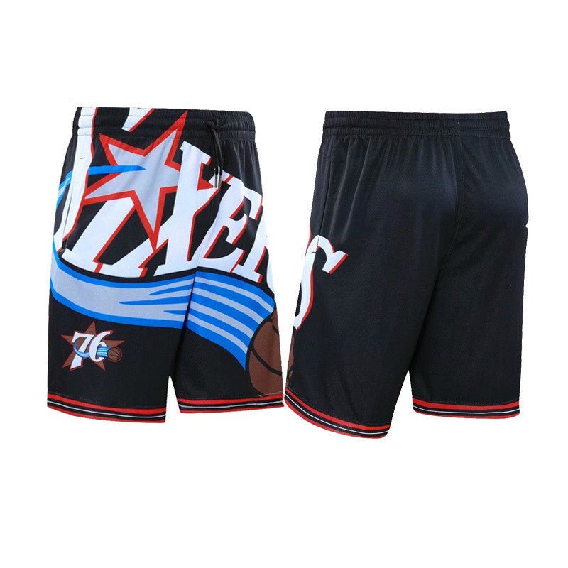 76 - person Retro Basketball Outdoor Running Sports Beach Casual Loose Breathable Trendy Fashion Shorts - WILKYs
