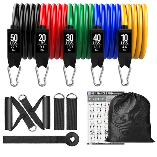 WILKYsResistance bandFitness Exercises Resistance Bands SetIntroducing our 360lbs Fitness Resistance Bands Set, the ultimate workout companion for your home gym. This versatile set of elastic tubes and pull ropes provides up