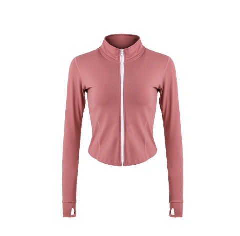 WILKYs0Women's fitness yoga sportswear
 Product Category: Jacket
 
 Function: Super elastic
 
 Applicable gender: female
 
 Fabric name: chemical fiber blended
 
 Fabric composition: nylon/nylon
 
 Fabri