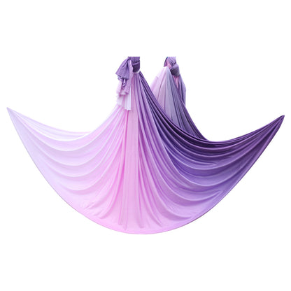 WILKYs0Home Color Gradient Aerial Yoga Hammock Fabric
 Product information:
 


 Fabric: High Density Nylon, good quality, comfortable and stretchy, perfect for yoga hammock swings.
 
 Size: 5m (5M x 2.8M). If you need