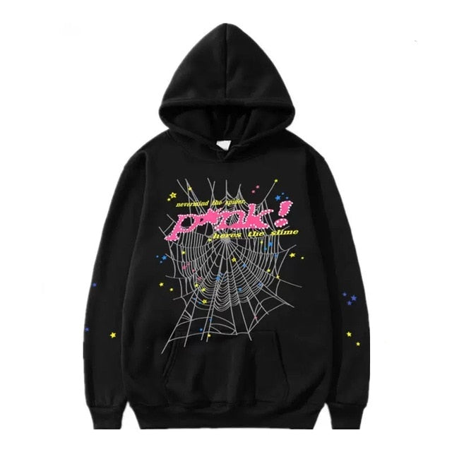 WILKYsHoodieSpider Letter Prints HoodiesThe "Spider Letter Prints Hoodie" you described is a trendy and fashionable piece of clothing that draws inspiration from various style elements. The hoodie features