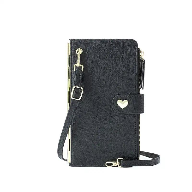 WILKYs4Mobile Phone Bags With Transparent Touch Screen Love Buckle Long Walle
 Product information:
 


 Material:pu
 
 Opening:zipper
 
 Bag shape: vertical square type
 
 Applicable gender: female
 
 Popular elements: woven, straw, plaid, d